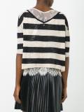 lace detailing striped jumper