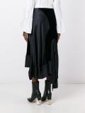 velvet draped asymmetric skirt