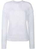 Mesh-Stitched Long Sleeve Sweater