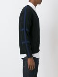 zipped stripe detail cardigan
