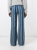 striped flared trousers