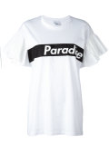 frill detail striped T-shirt