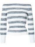 off-shoulder striped jumper