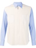striped contrast panel shirt