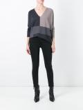 colour block v neck jumper