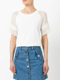 lace-sleeve T-shirt