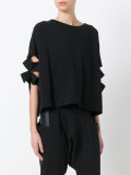 slashed sleeve T-shirt
