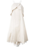 asymmetric pleat A-line dress