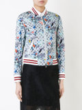 bird print bomber jacket
