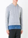 layered detail hoodie