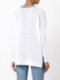 contrast V-neck jumper