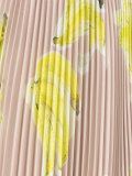 banana print pleated skirt
