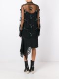 sheer embellished long sleeve blouse