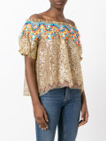 embroidered lace bardot top