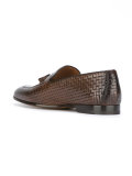 woven effect tassel loafers 