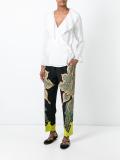 ruffle V-neck blouse