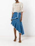 frayed asymmetric skirt