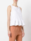 floral pattern ruffled tank