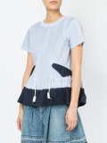 plissé flared blouse