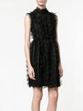 sleeveless ruffled lace dress