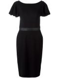 pleated trim fitted dress