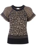 animal pattern knitted top