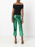 sequinned cropped trousers