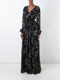 'birds' print long dress