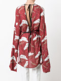 long wrap blouse