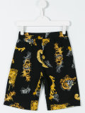 baroque print track shorts