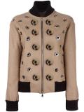 disc applique bomber jacket