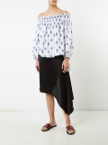 printed off shoulder blouse 