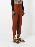 gathered straight leg trousers