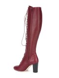 lace up knee length boots