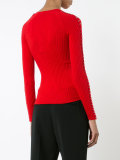 ring trim ribbed sweater