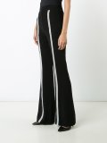 stripe detail flared trousers
