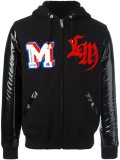 patch detailing hooded bomber jacket