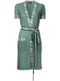 zig-zag shortsleeved belted cardigan