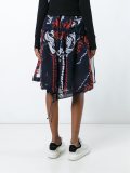 calligraphy print drawstring skirt