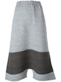 ribbed drop-crotch cropped trousers