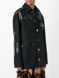 panelled felted wool coat