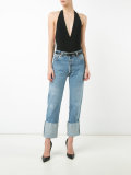 low cut halterneck body