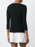 perforated boat neck top