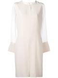 sheer sleeve shift dress
