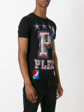 embellished print T-shirt