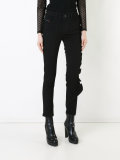 ruffled trim jeans 