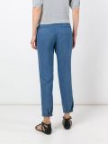 tie waist jogger denim effect tapered trousers