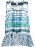 printed peplum hem top