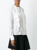 embroidered panel ruffled blouse