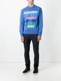 crew neck print sweatshirt